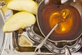 Honey with apple for Rosh Hashana